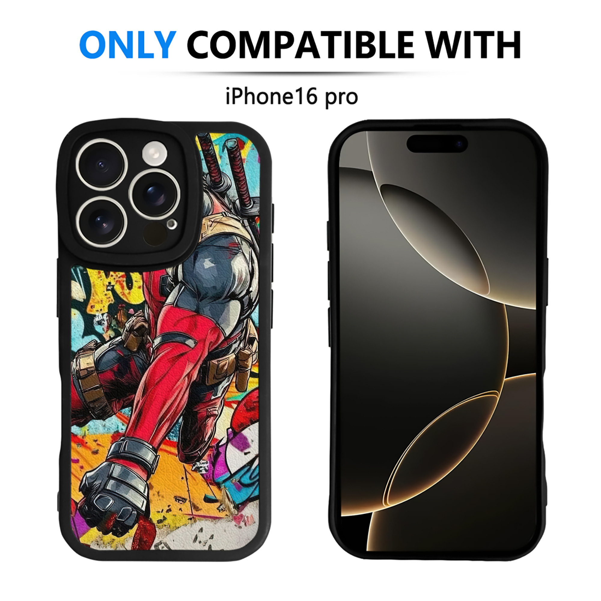 （画像用） Deadpool デッドプール 【iPhone 16シリーズ対応】シリコンスマホケース（レザー調） 材質：シリコン